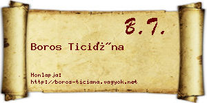 Boros Ticiána névjegykártya